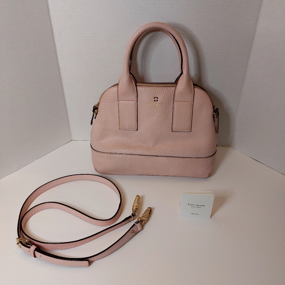 Kate Spade Southport Ave Med. Jenny Posy Light Pink Leather W crossbody strap.